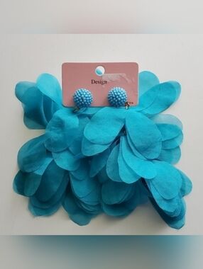 Blue Chiffon Earrings - Whimsical
